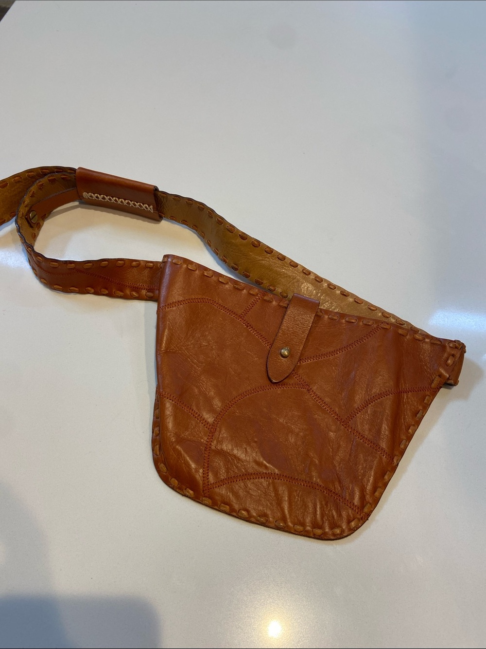Chan Luu Tan Leather Belt Bag with Stitched Detail